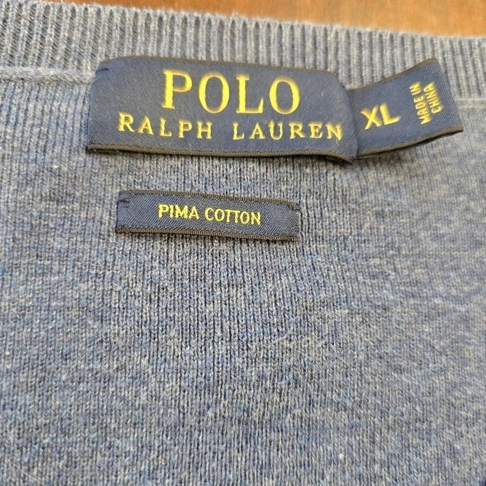 Polo by Ralph Lauren Blue V-Neck Sweater XL